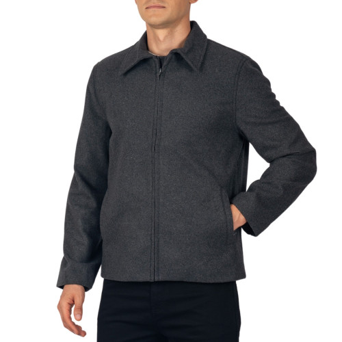 Alpine Swiss Grant Mens Wool Blend Jacket Classic Zip Up Coat